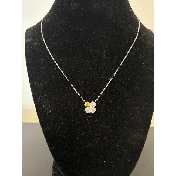 SWAROVSKI CRYSTAL “Lucky Clover and Heart” NECKLACE - Picture 1 of 4